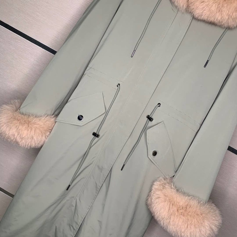 NEW MR& MRS style rabbit and fox fur parker coat - Picture 6 of 14